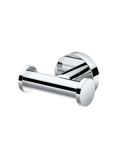 Glam Double Bath Hook in Polished Chrome.